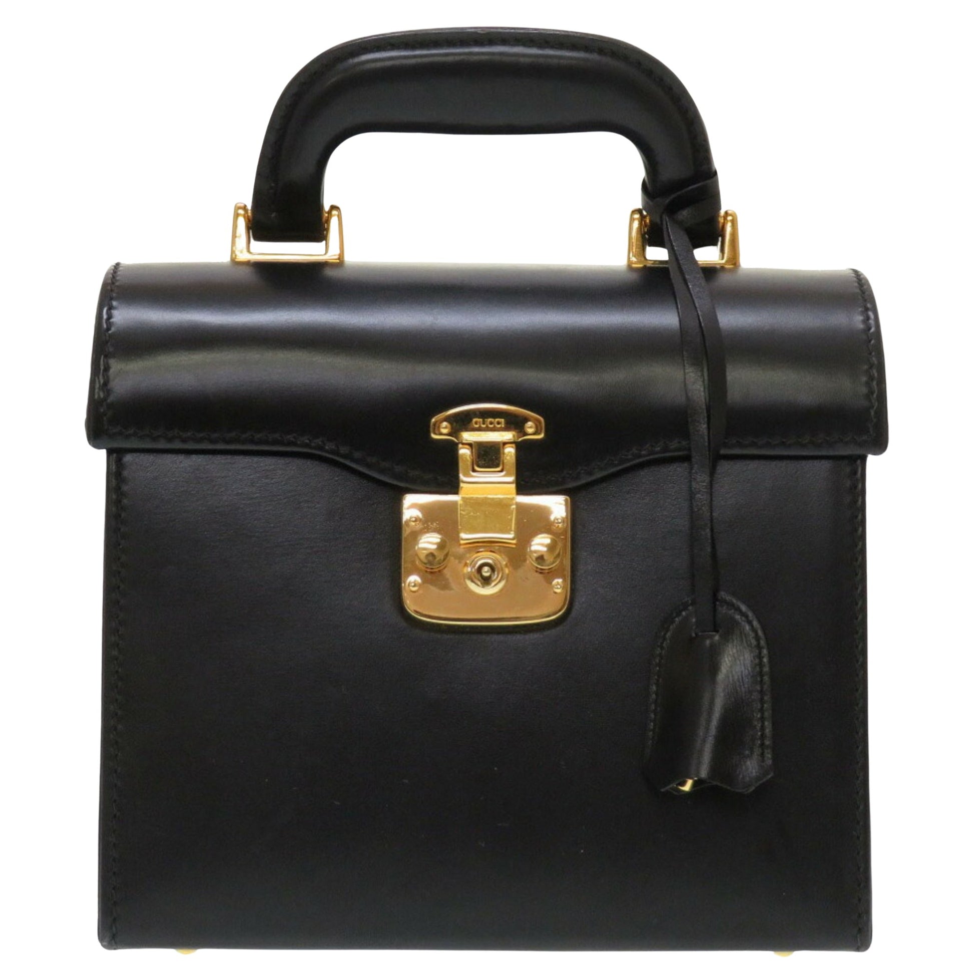Gucci Lady Lock, Black, Leather, handbag