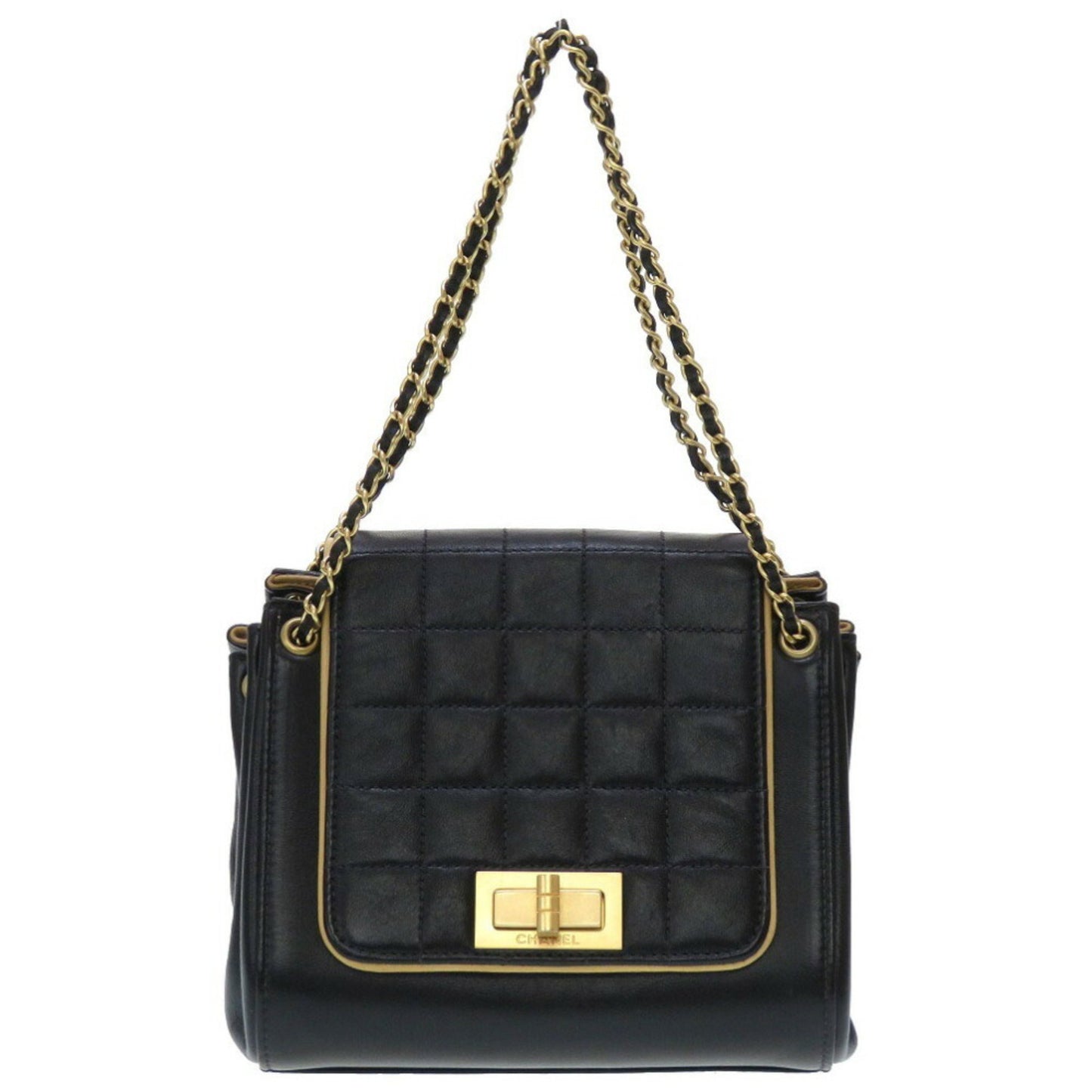 "Chanel 2,55", Black, Leather, shoulder