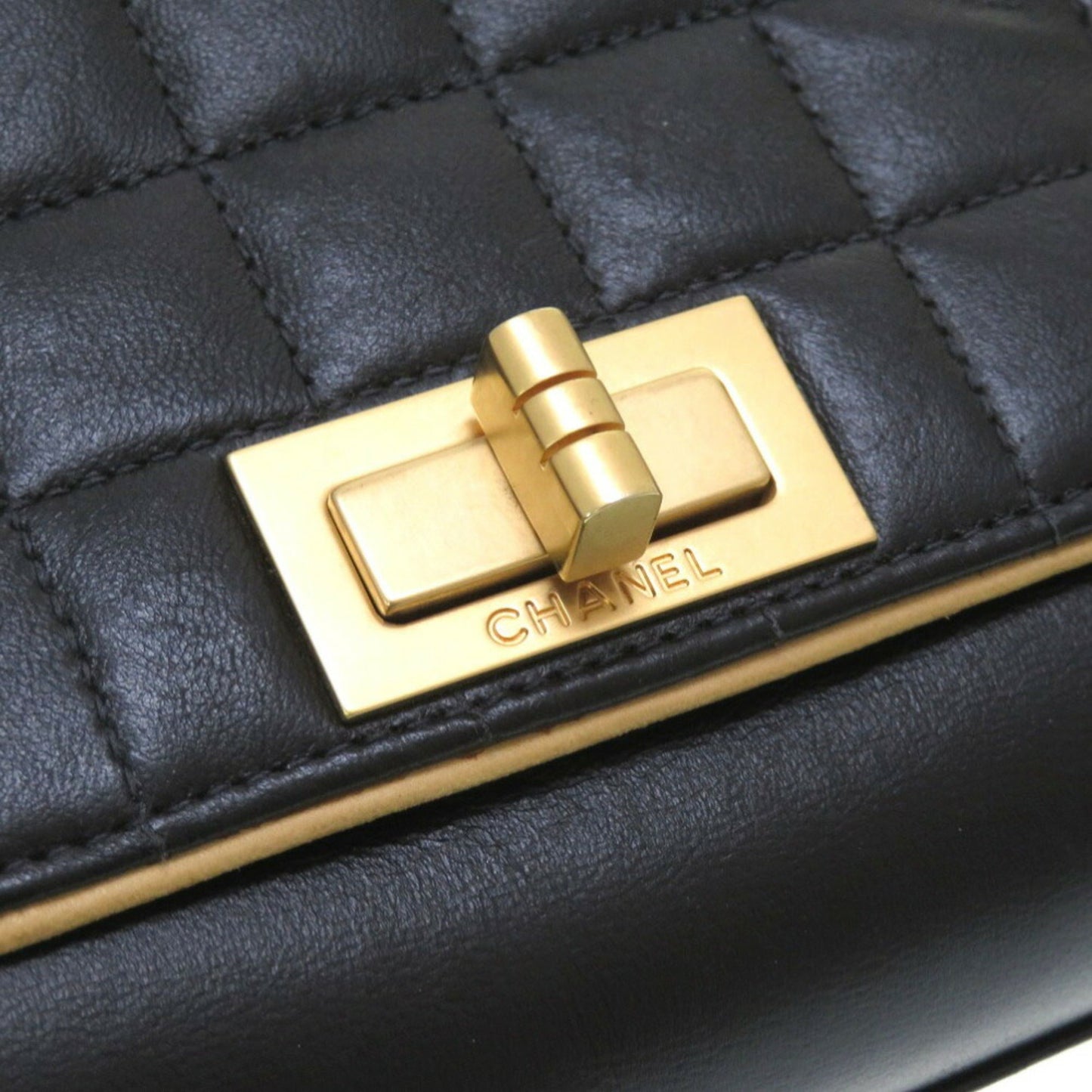 "Chanel 2,55", Black, Leather, shoulder