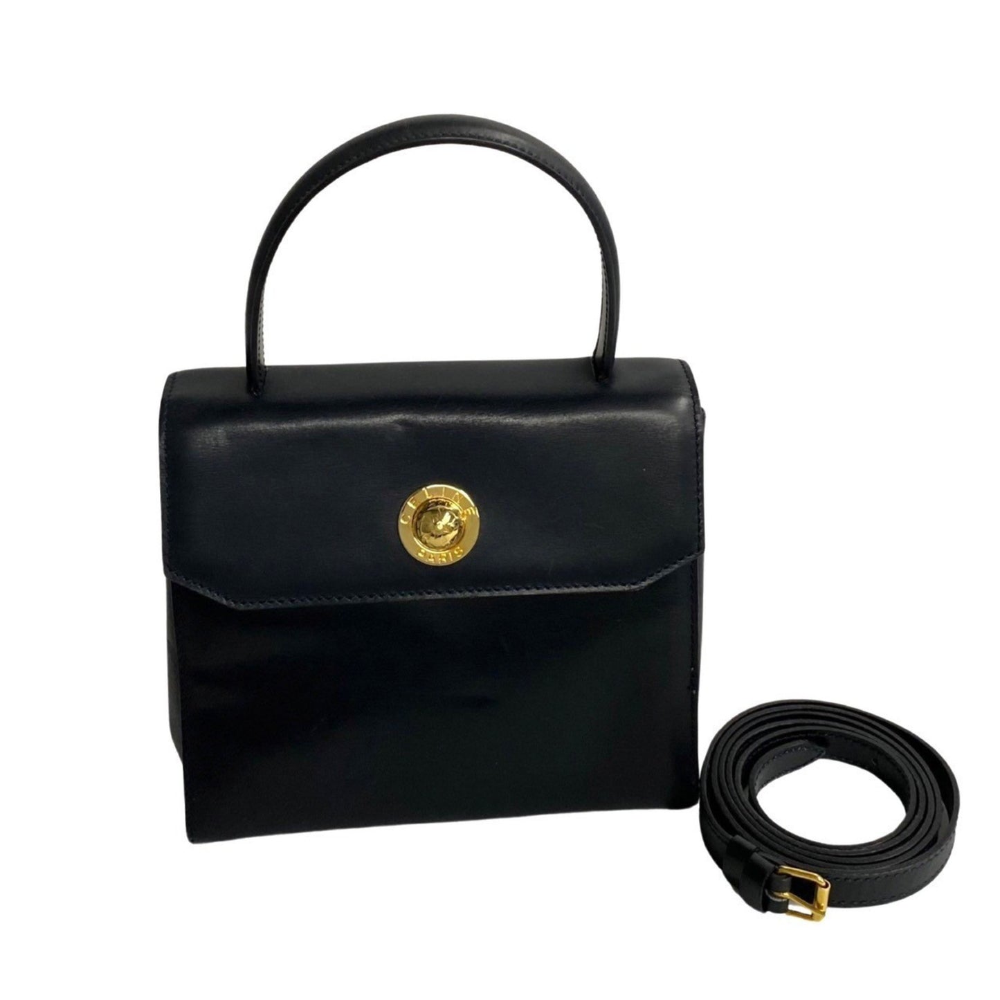 Céline, Black, Leather, handbag