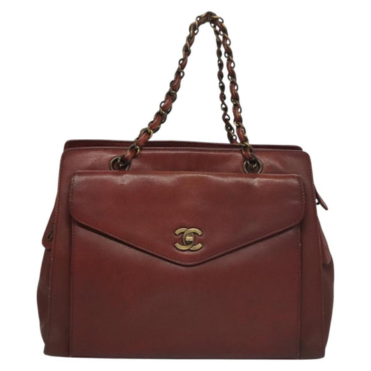 Chanel, Burgundy, Leather, handbag