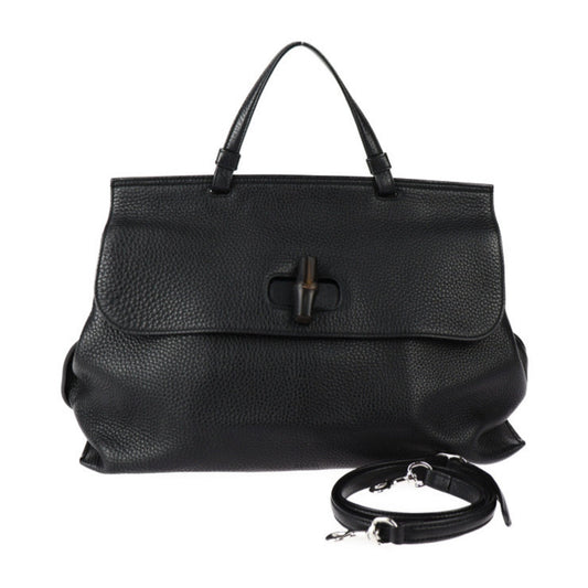 Gucci Bamboo, Black, Leather, tote