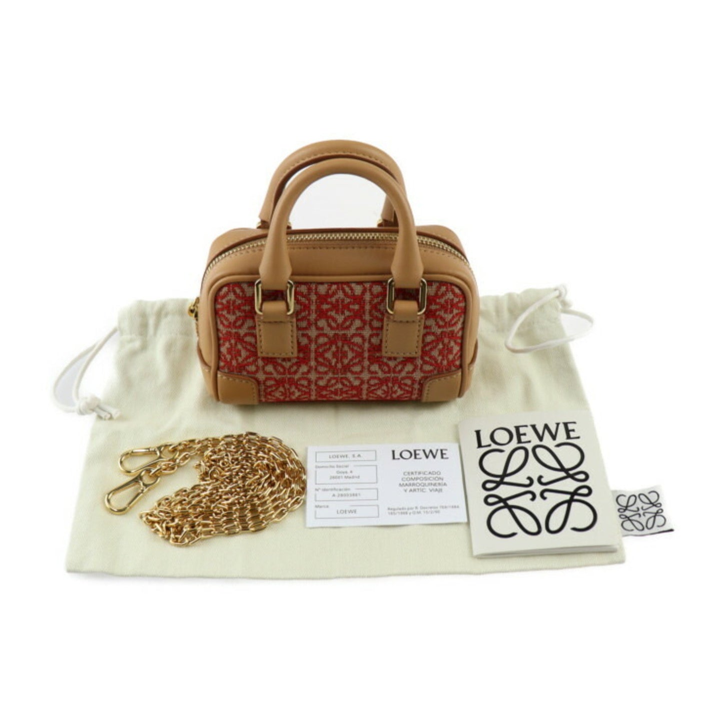 Loewe Amazona, Red, Canvas, handbag