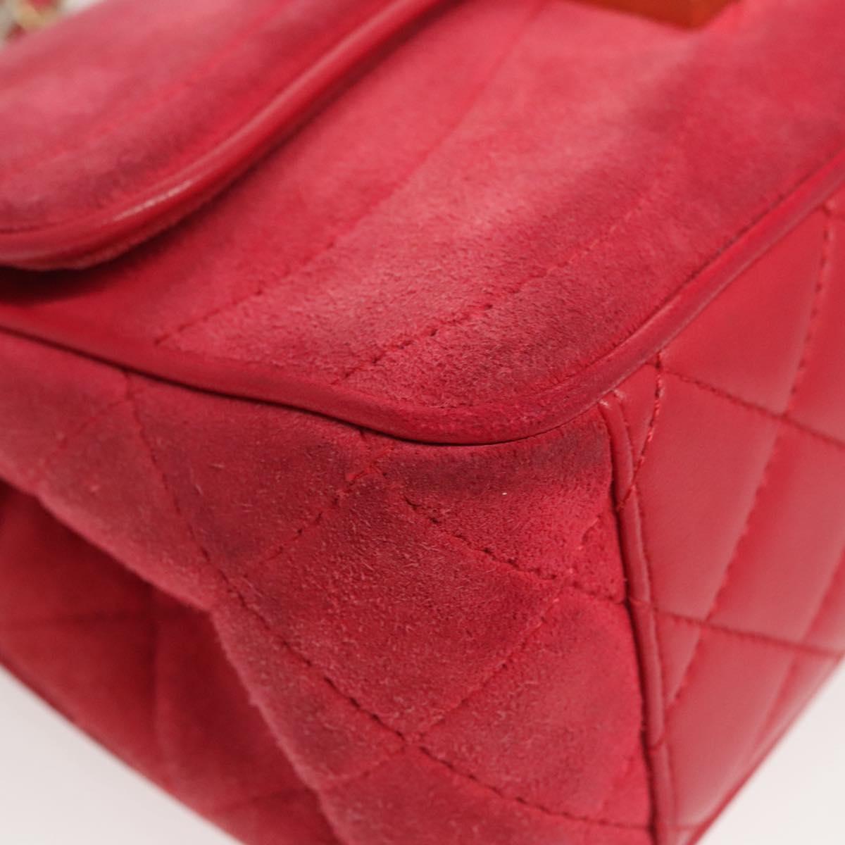 Chanel Chain Flap Shoulder Bag Suede, PINK, SUEDE, Shoulder bag