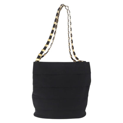 Salvatore Ferragamo Vala Chain Canvas, Black, Canvas, Shoulder Bag