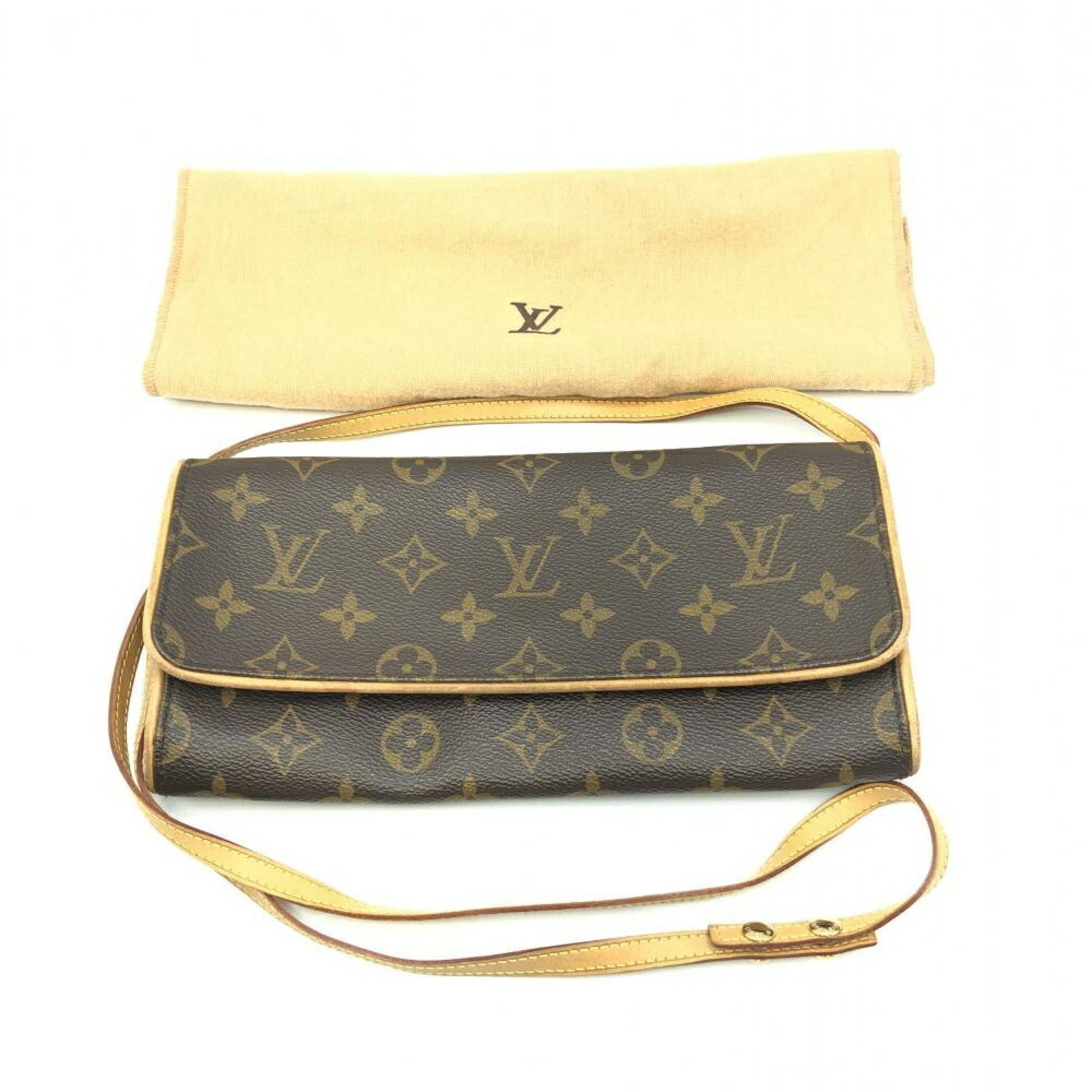 Louis Vuitton Twin, Brown, Canvas, clutch