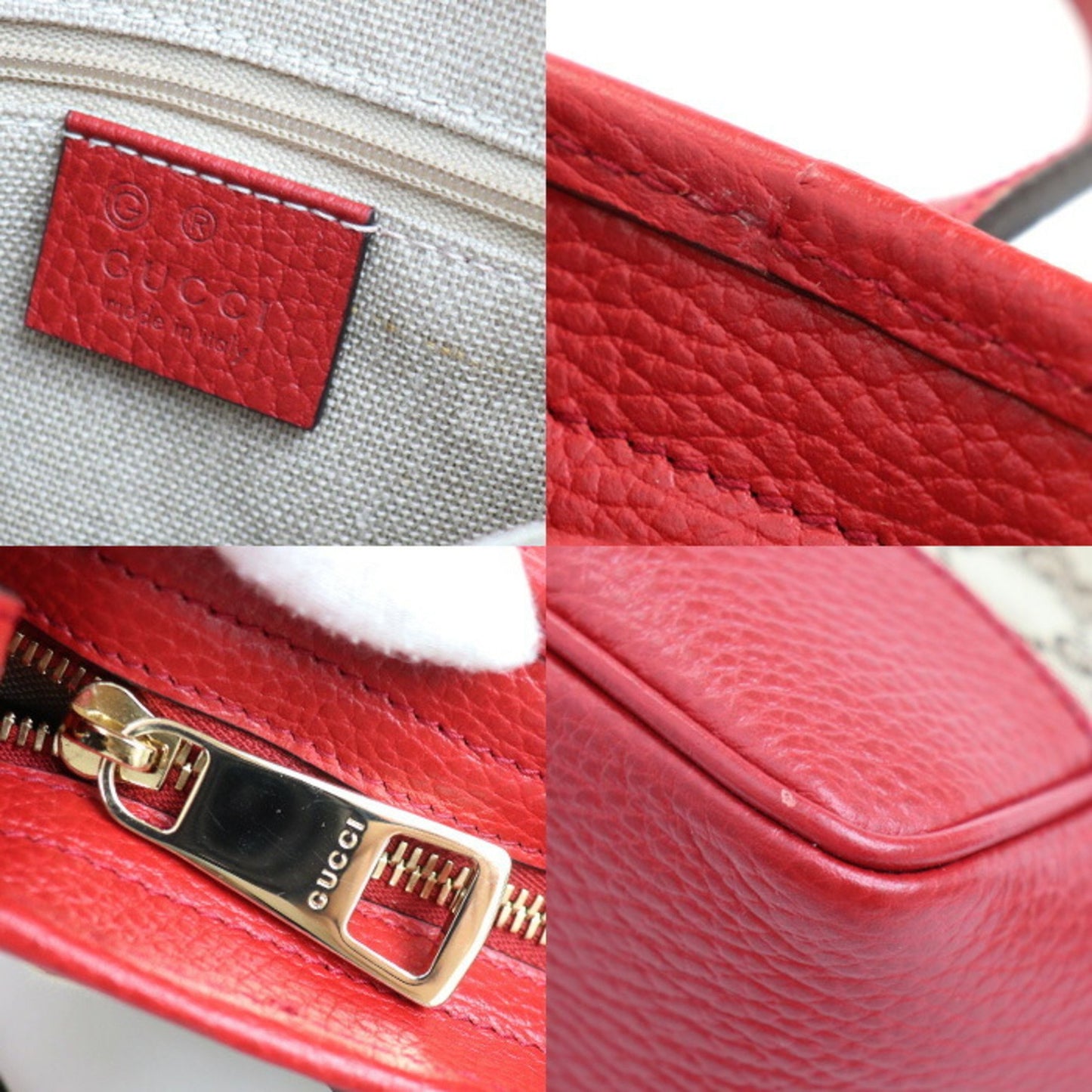 Gucci Guccissima, Red, Canvas, tote