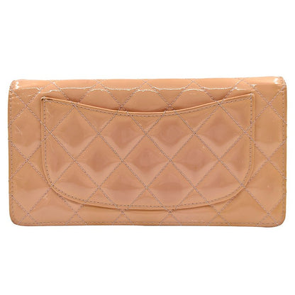 Chanel CC Wallet Quilted Patent, Beige, Patent Leather, Wallet
