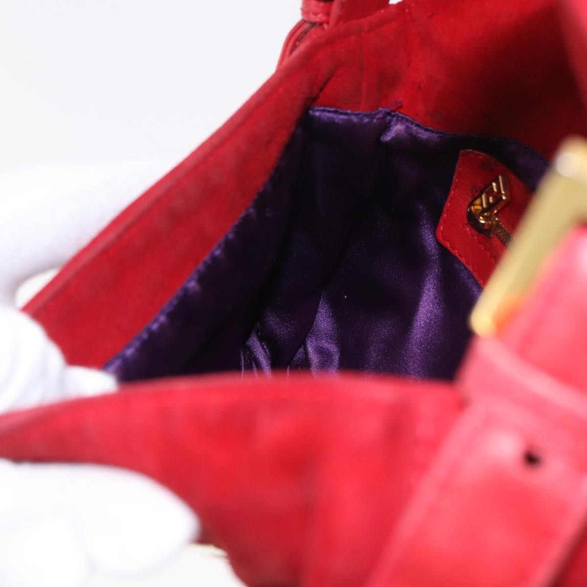 Fendi Baguette Leather, Red, Suede, Shoulder Bag