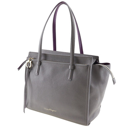 Salvatore Ferragamo Gancini, Grey, Leather, tote