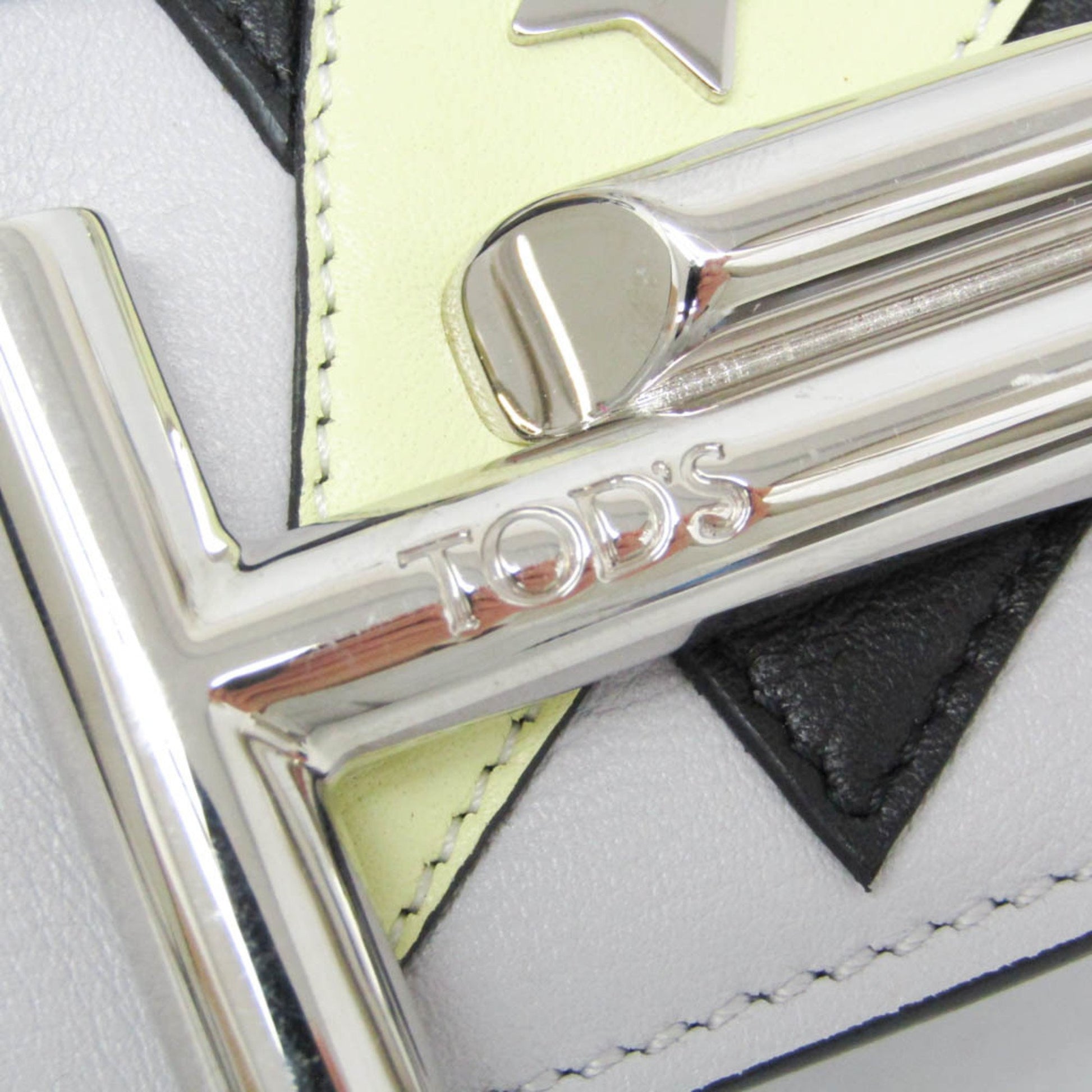 TOD'S Double T, Grey, Leather, shoulder