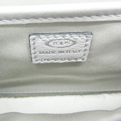 TOD'S Double T, Grey, Leather, shoulder