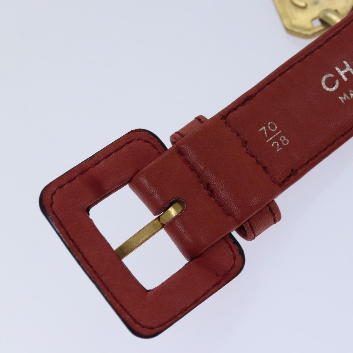 Chanel Bicolore, Red, Leather, belt