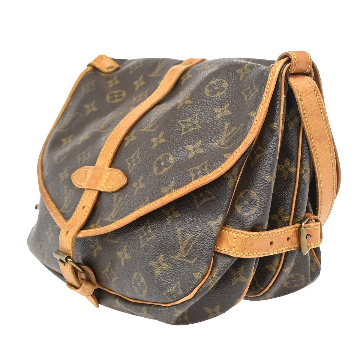 Louis Vuitton Saumur Monogram, Brown, Canvas, Shoulder Bag
