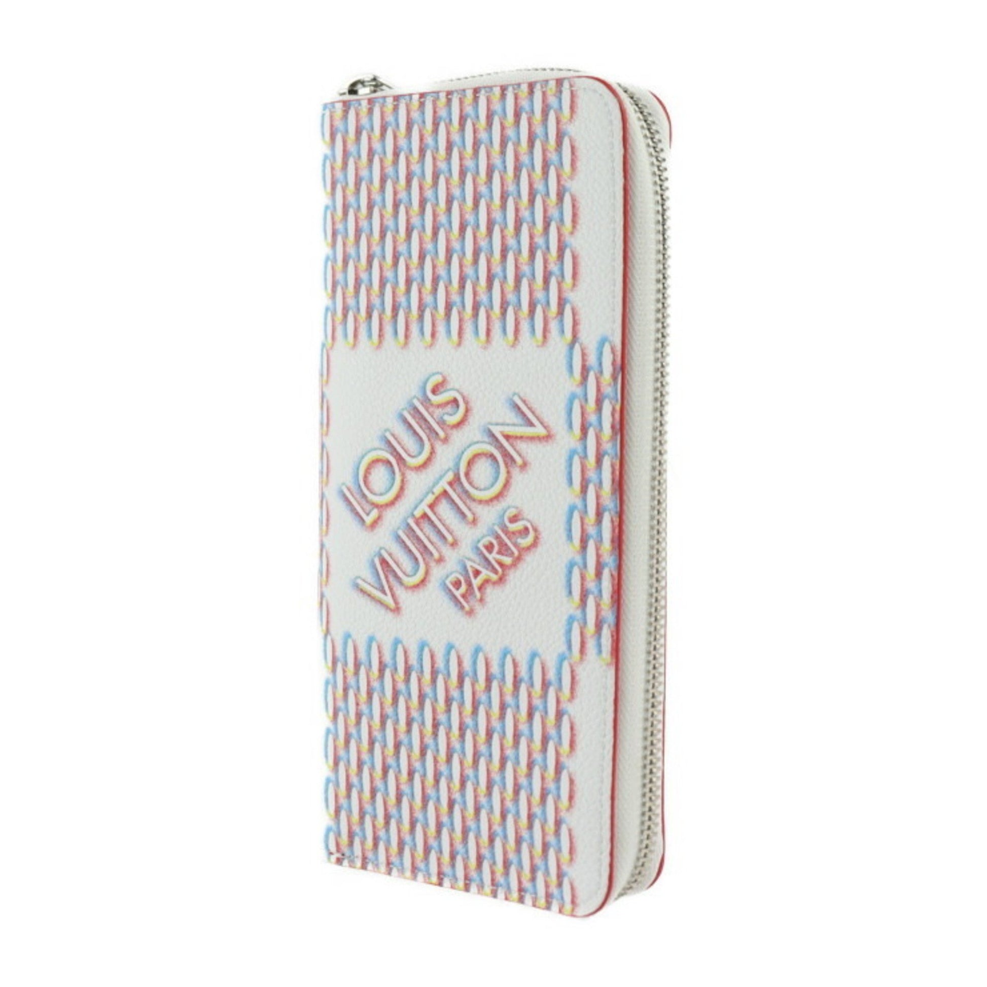 Louis Vuitton Zippy Wallet Vertical, White, Leather, wallet