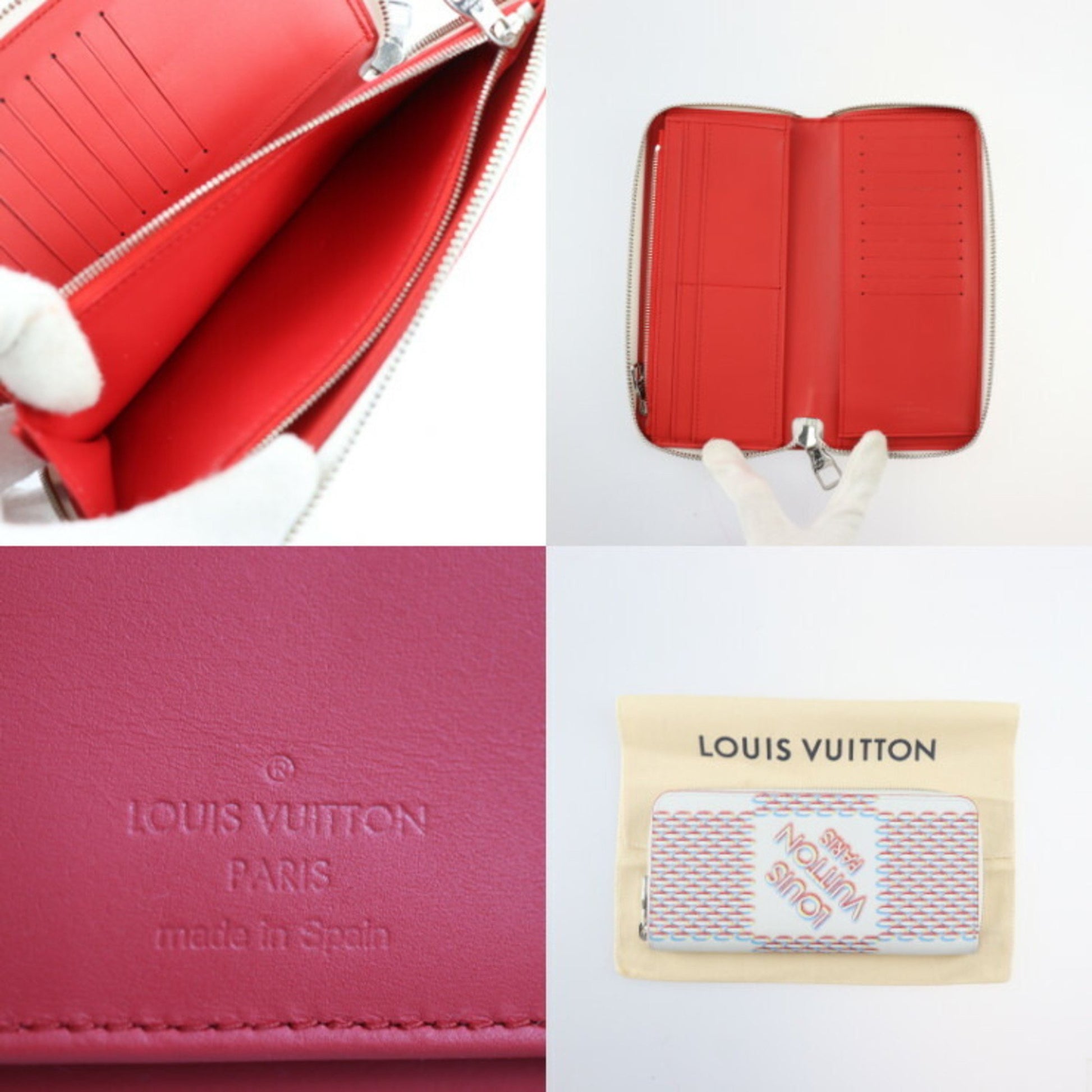 Louis Vuitton Zippy Wallet Vertical, White, Leather, wallet