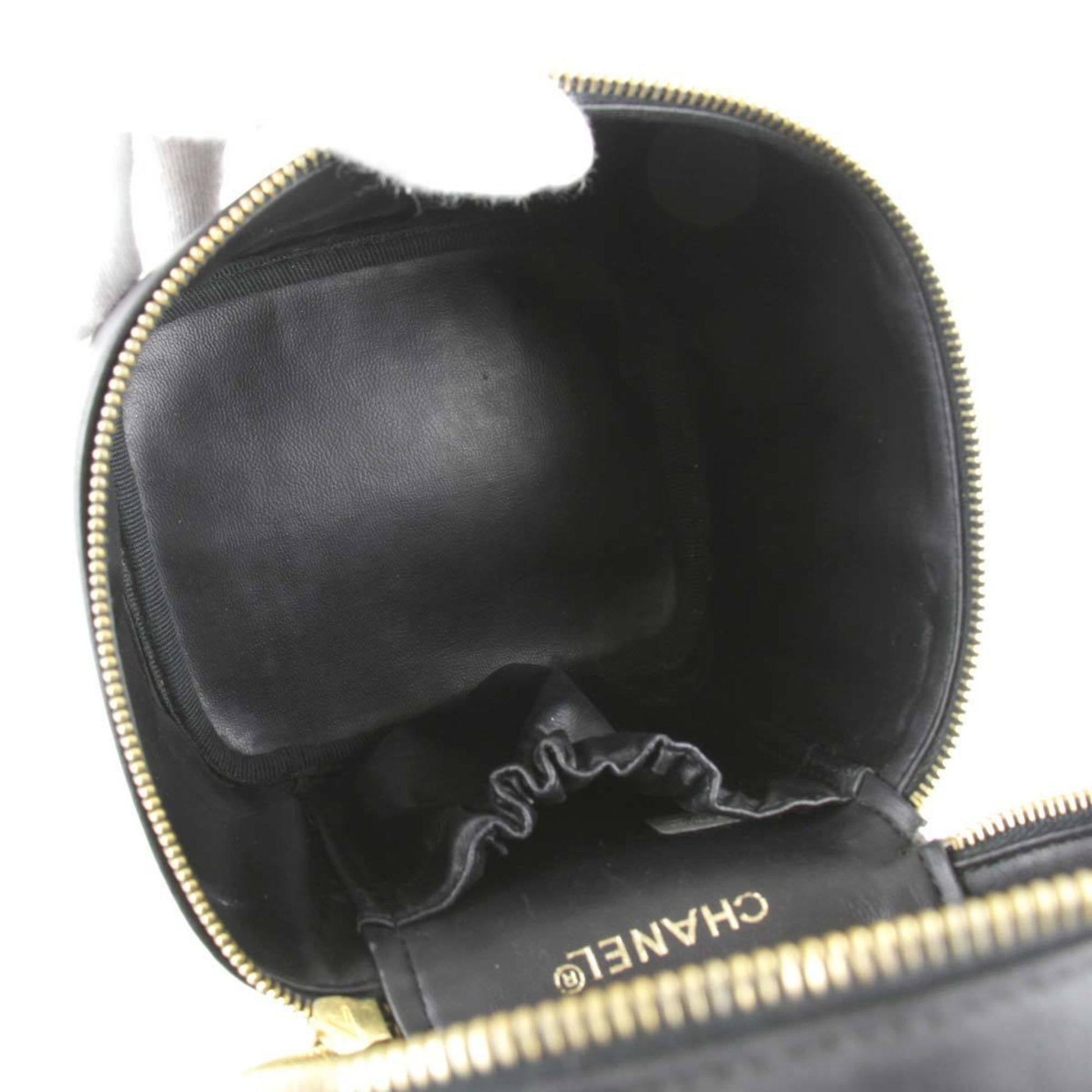 Chanel Vanity, Black, Leather, clutch