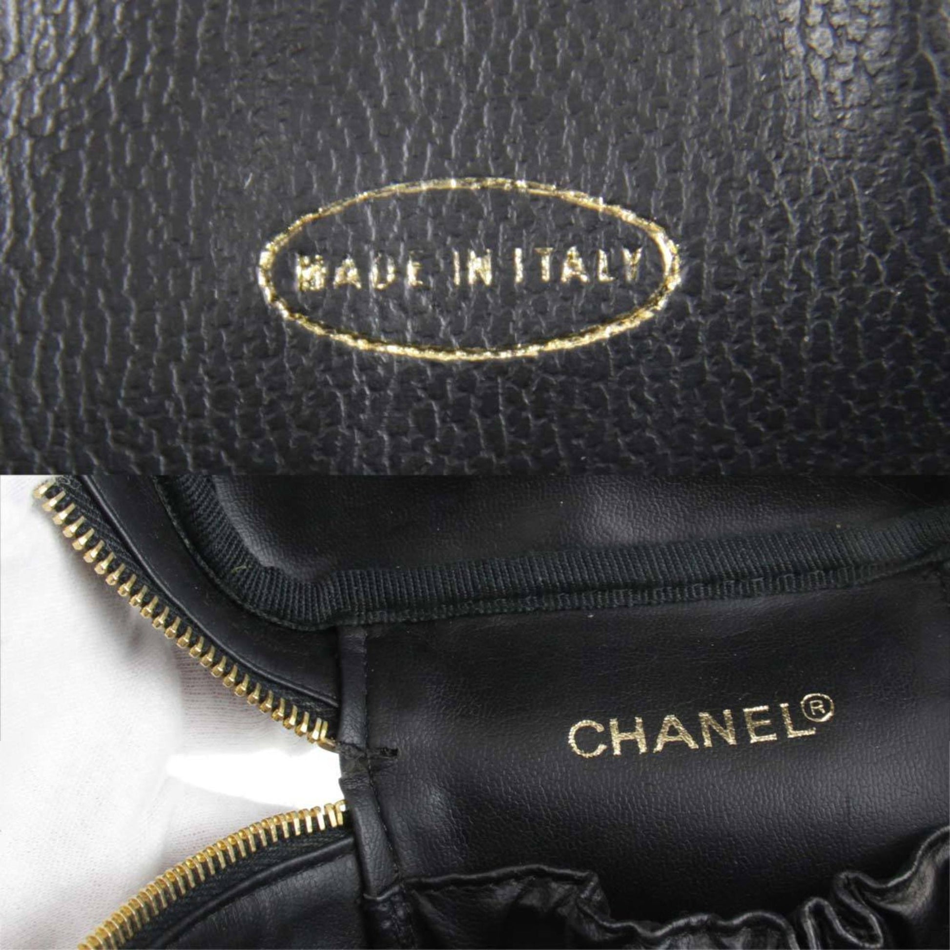 Chanel Vanity, Black, Leather, clutch