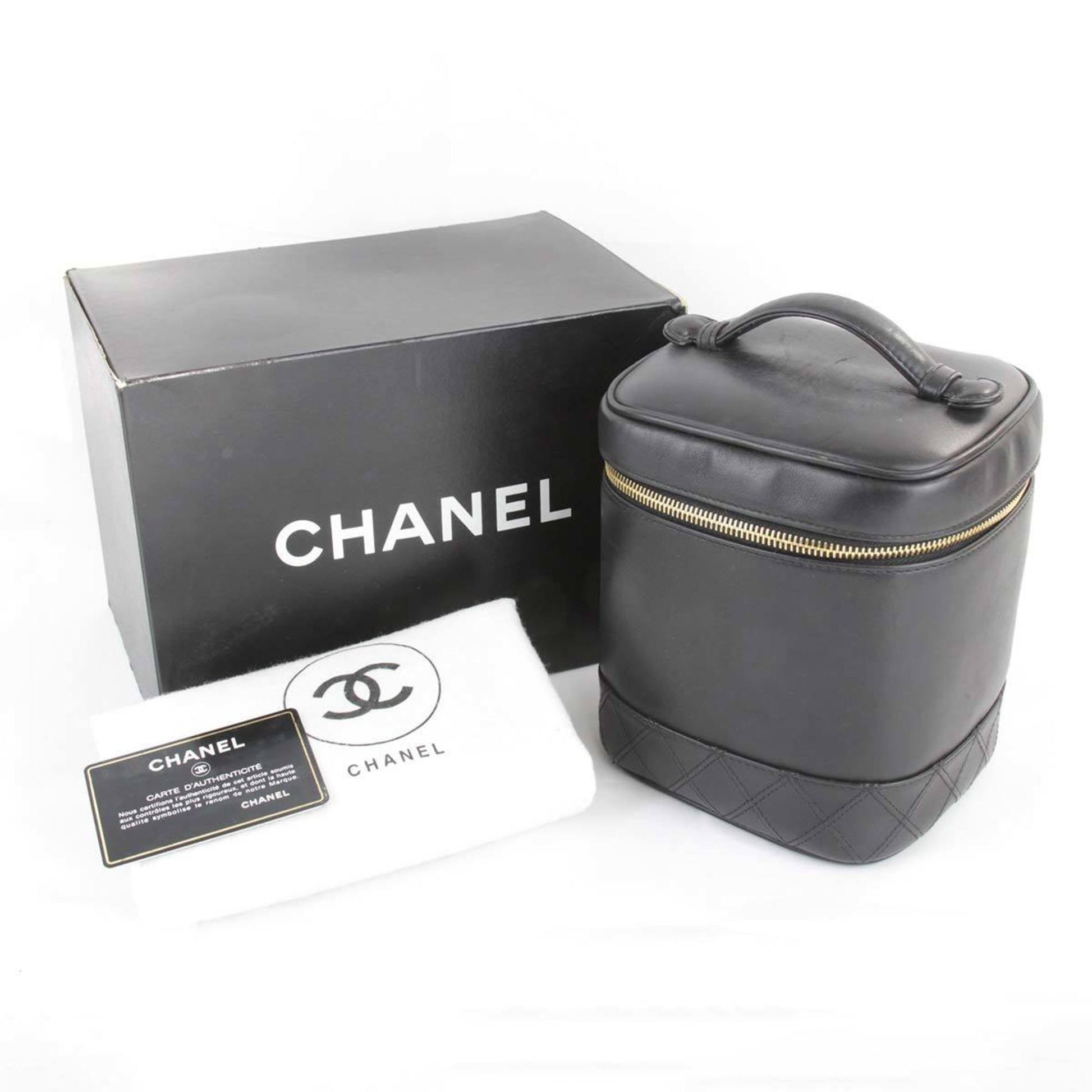 Chanel Vanity, Black, Leather, clutch