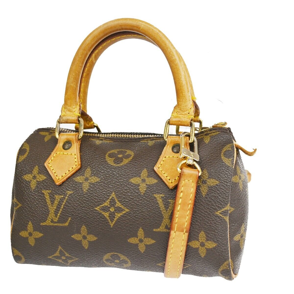 Louis Vuitton Mini speedy, Brown, Canvas, handbag