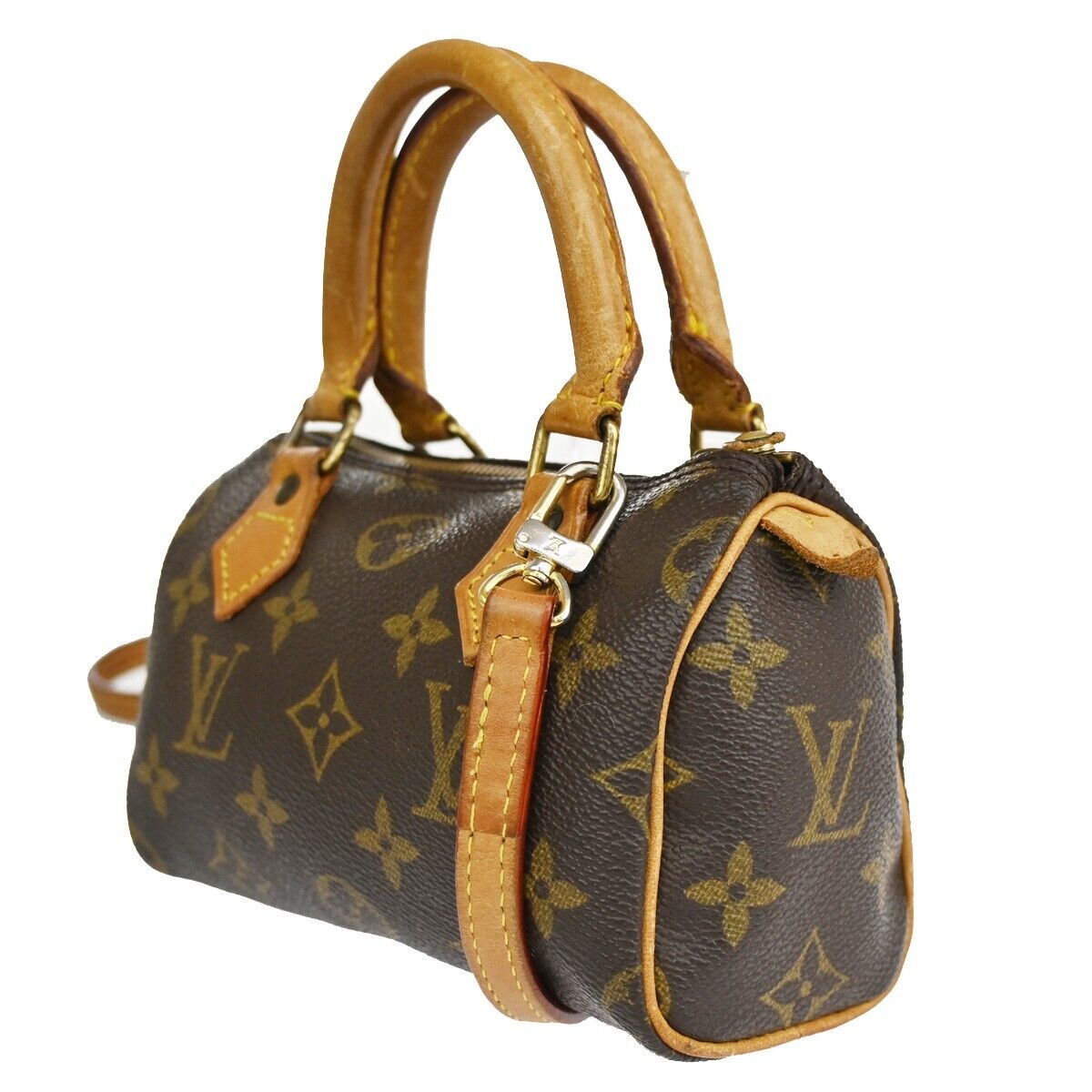 Louis Vuitton Mini speedy, Brown, Canvas, handbag