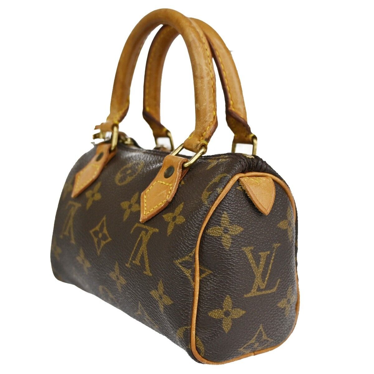 Louis Vuitton Mini speedy, Brown, Canvas, handbag