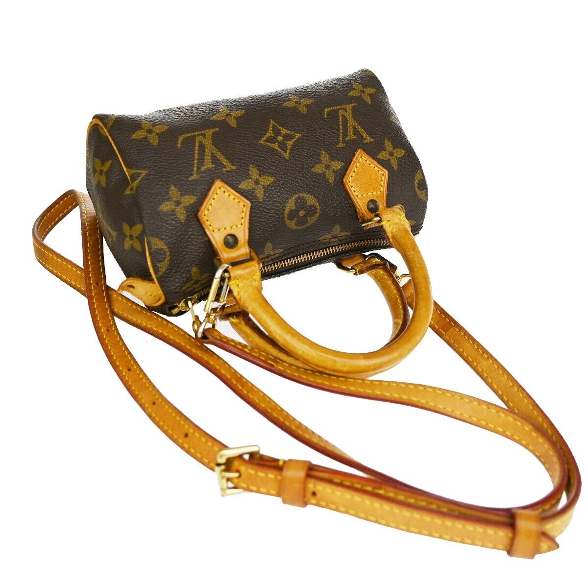 Louis Vuitton Mini speedy, Brown, Canvas, handbag