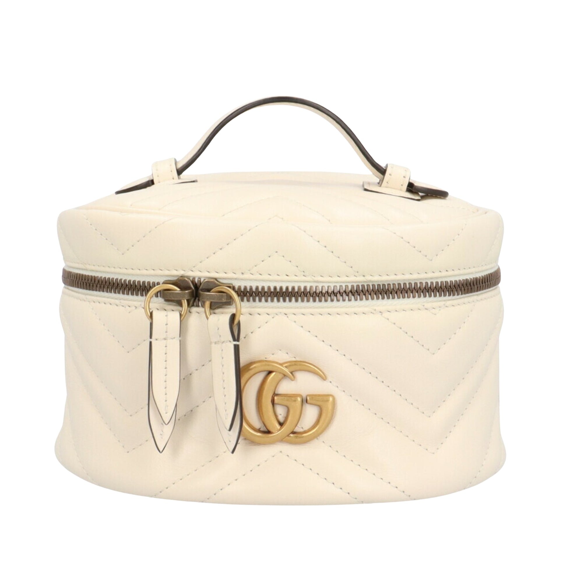 Gucci Vanity, White, Leather, backpack
