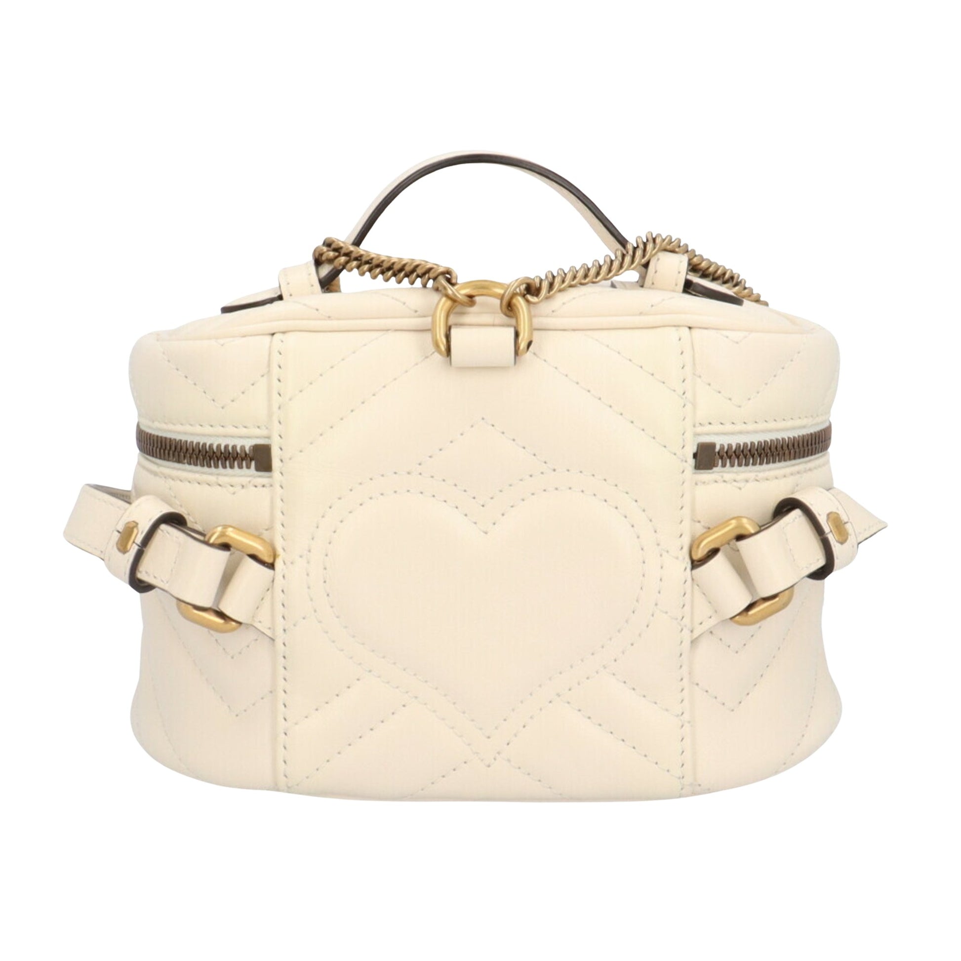 Gucci Vanity, White, Leather, backpack