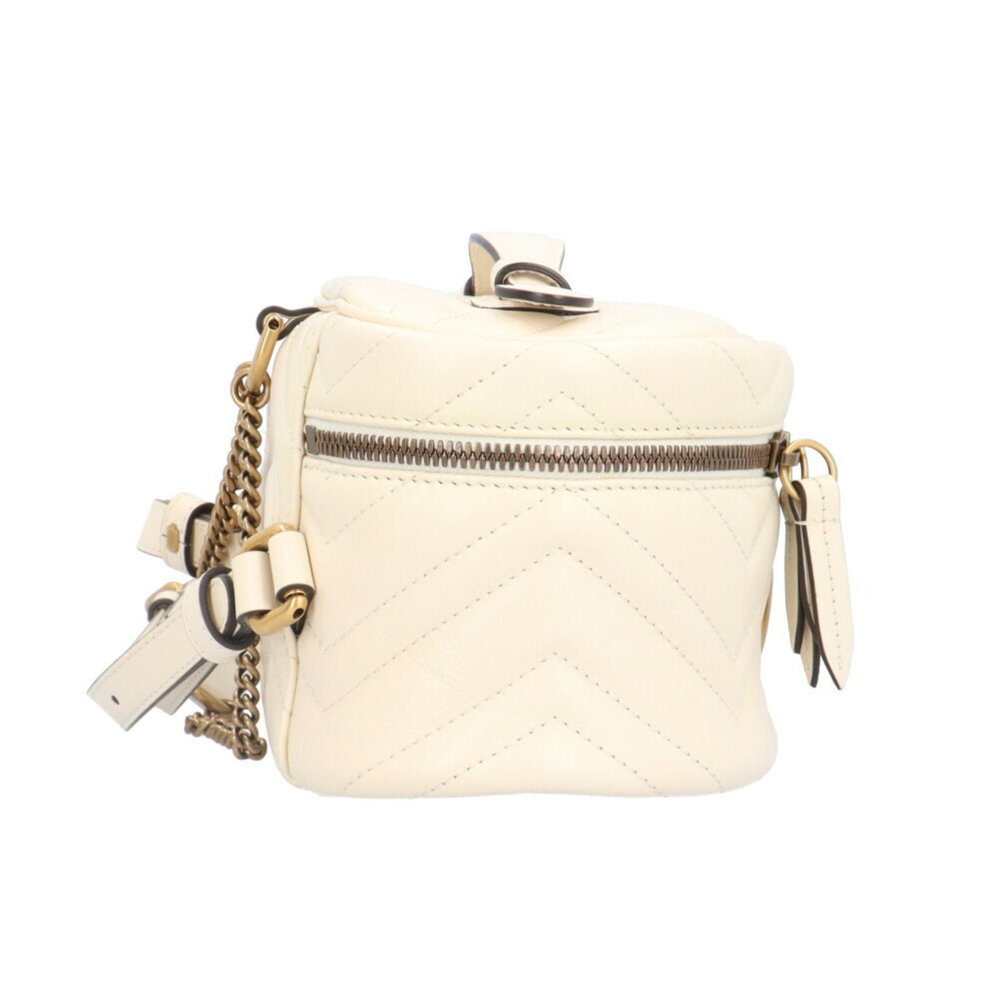 Gucci Vanity, White, Leather, backpack