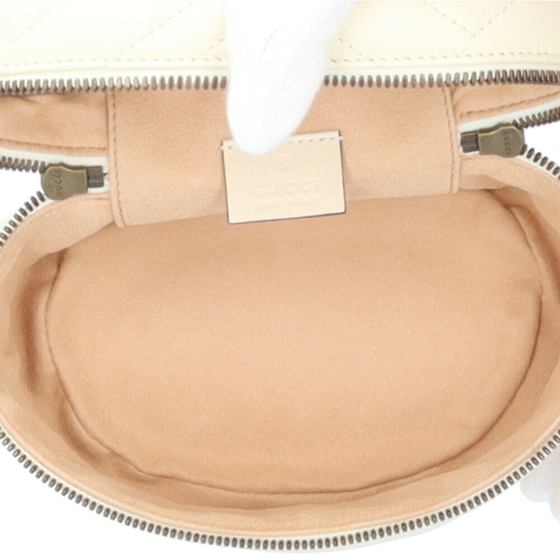 Gucci Vanity, White, Leather, backpack