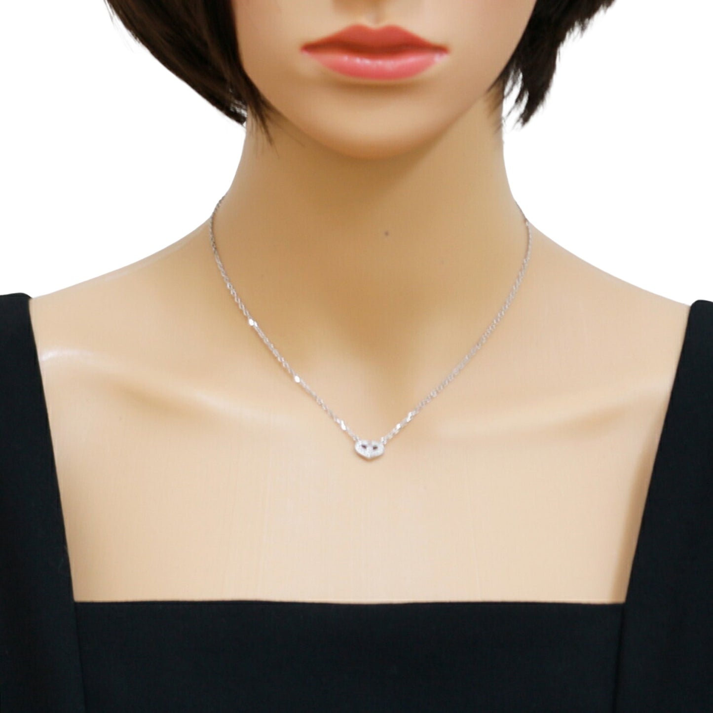 Cartier C heart, Silver, White Gold, necklace