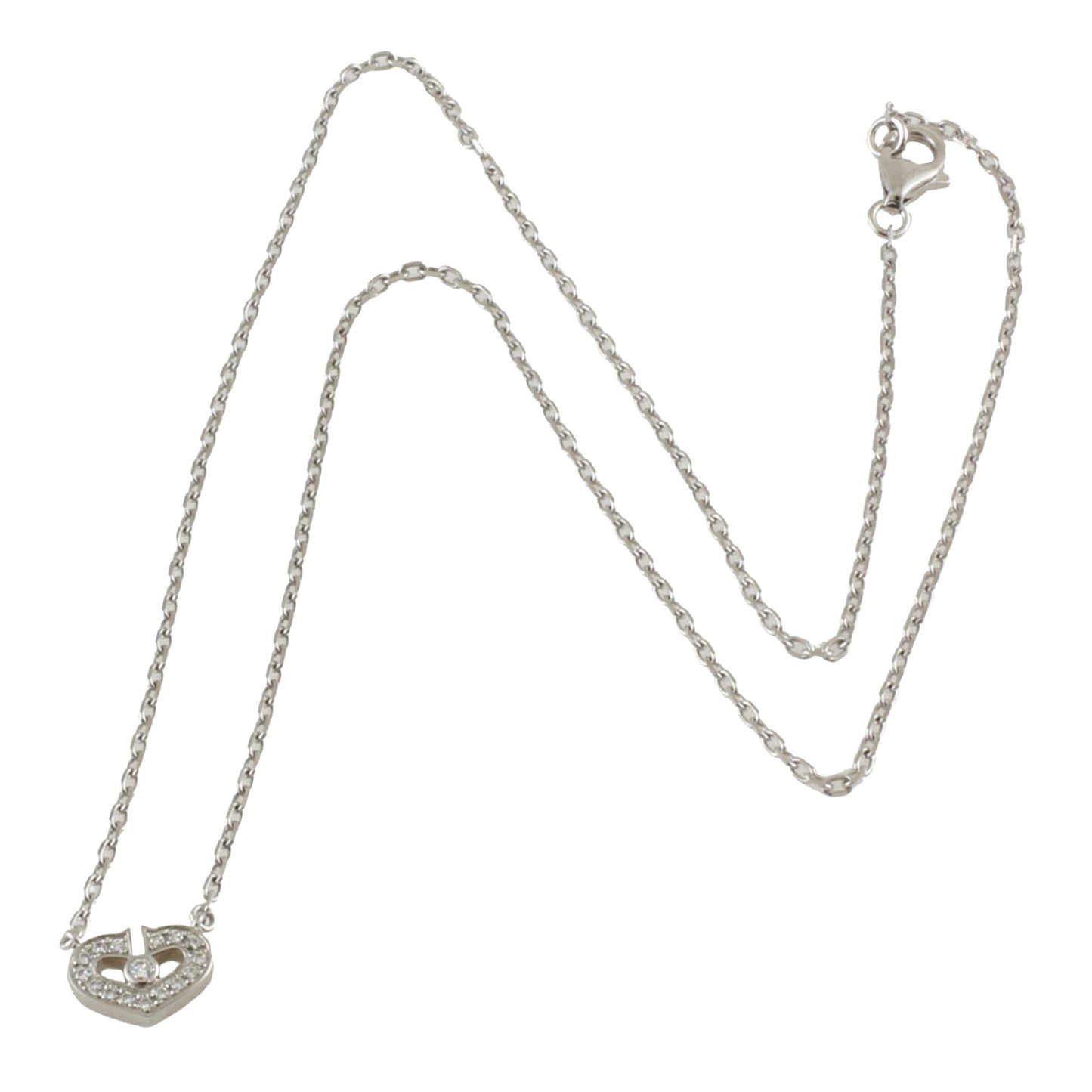 Cartier C heart, Silver, White Gold, necklace