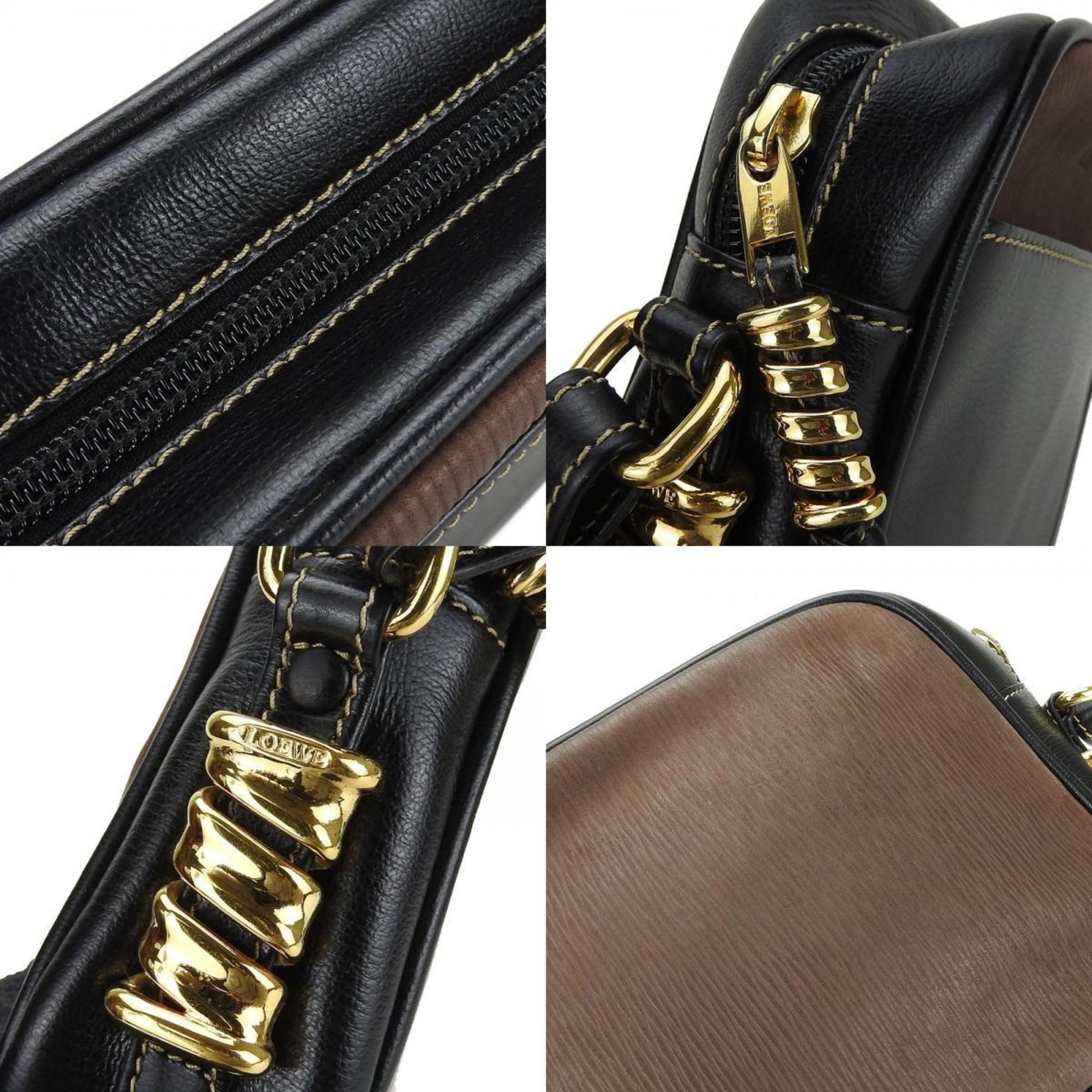 Loewe, Black, Leather, shoulder