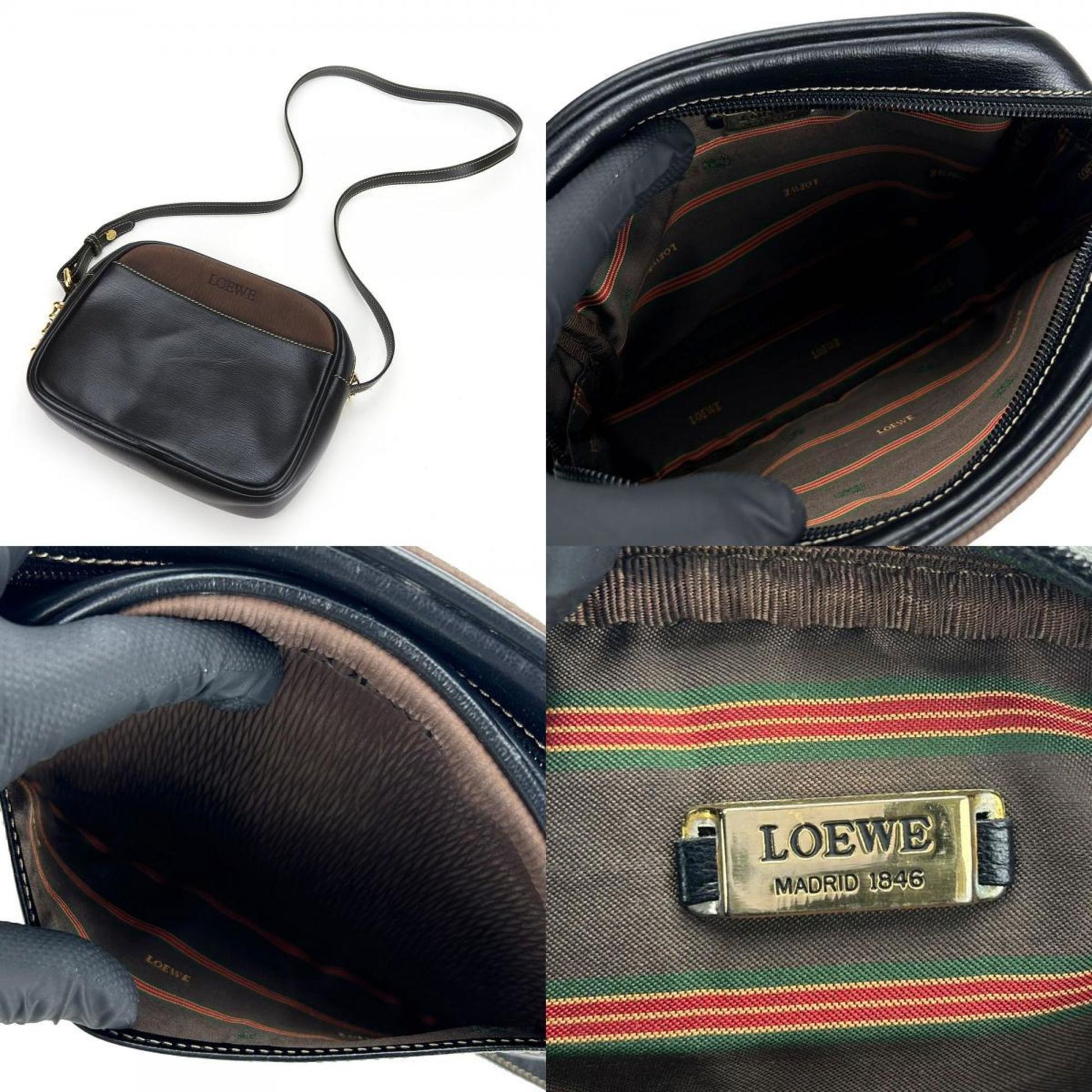 Loewe, Black, Leather, shoulder