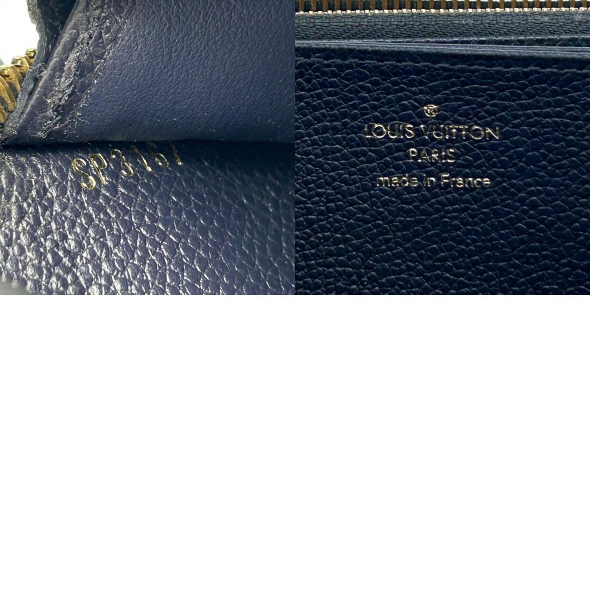 Louis Vuitton Zippy wallet, Navy, Leather, wallet