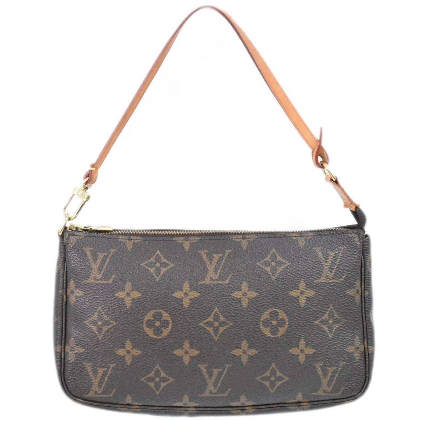 Louis Vuitton Pochette Accessoire, Brown, Canvas, clutch