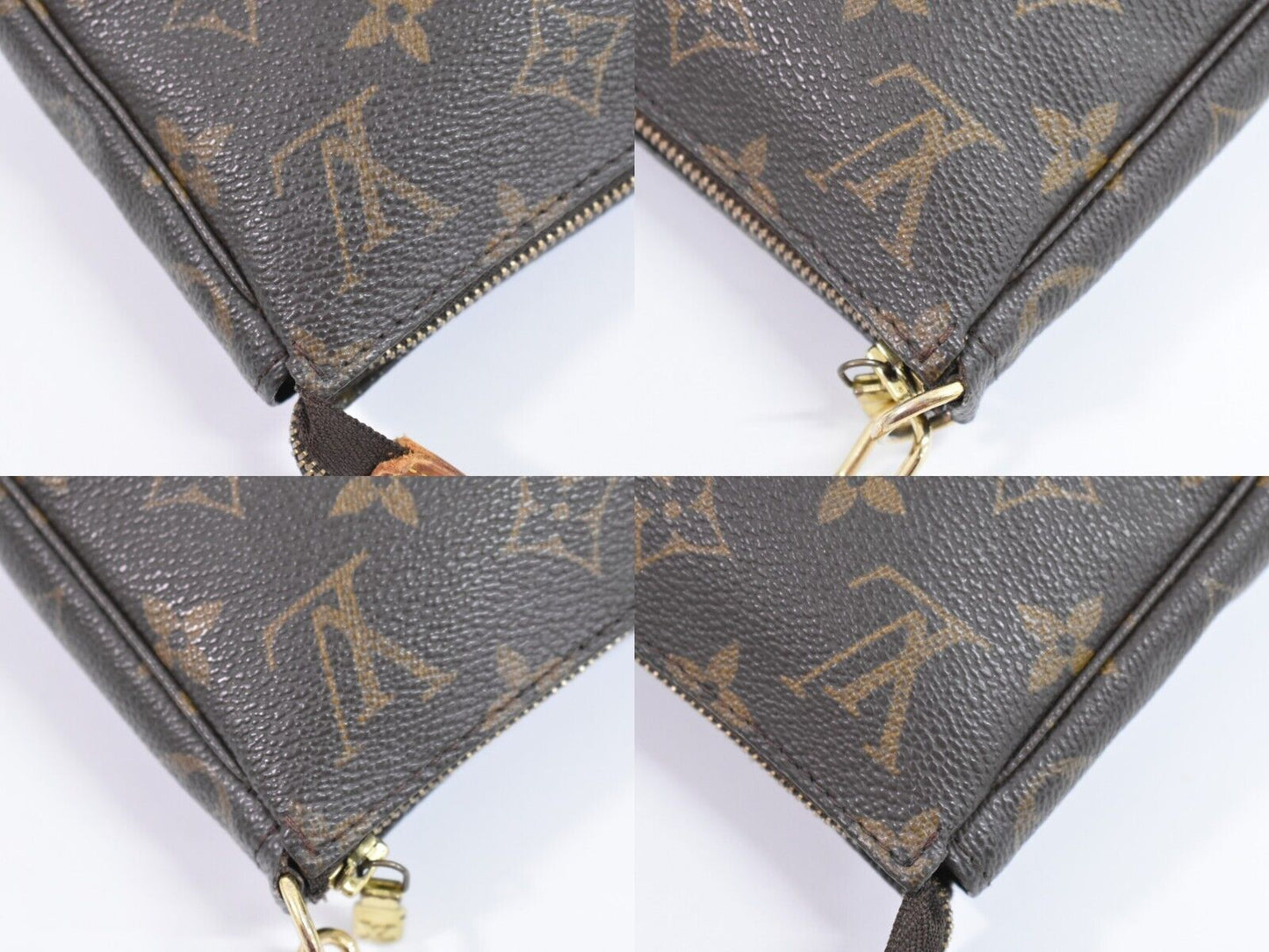 Louis Vuitton Pochette Accessoire, Brown, Canvas, clutch