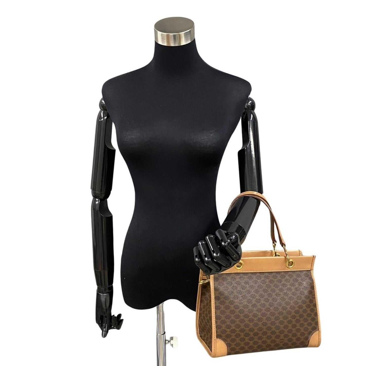 Céline Macadam, Brown, Canvas, handbag