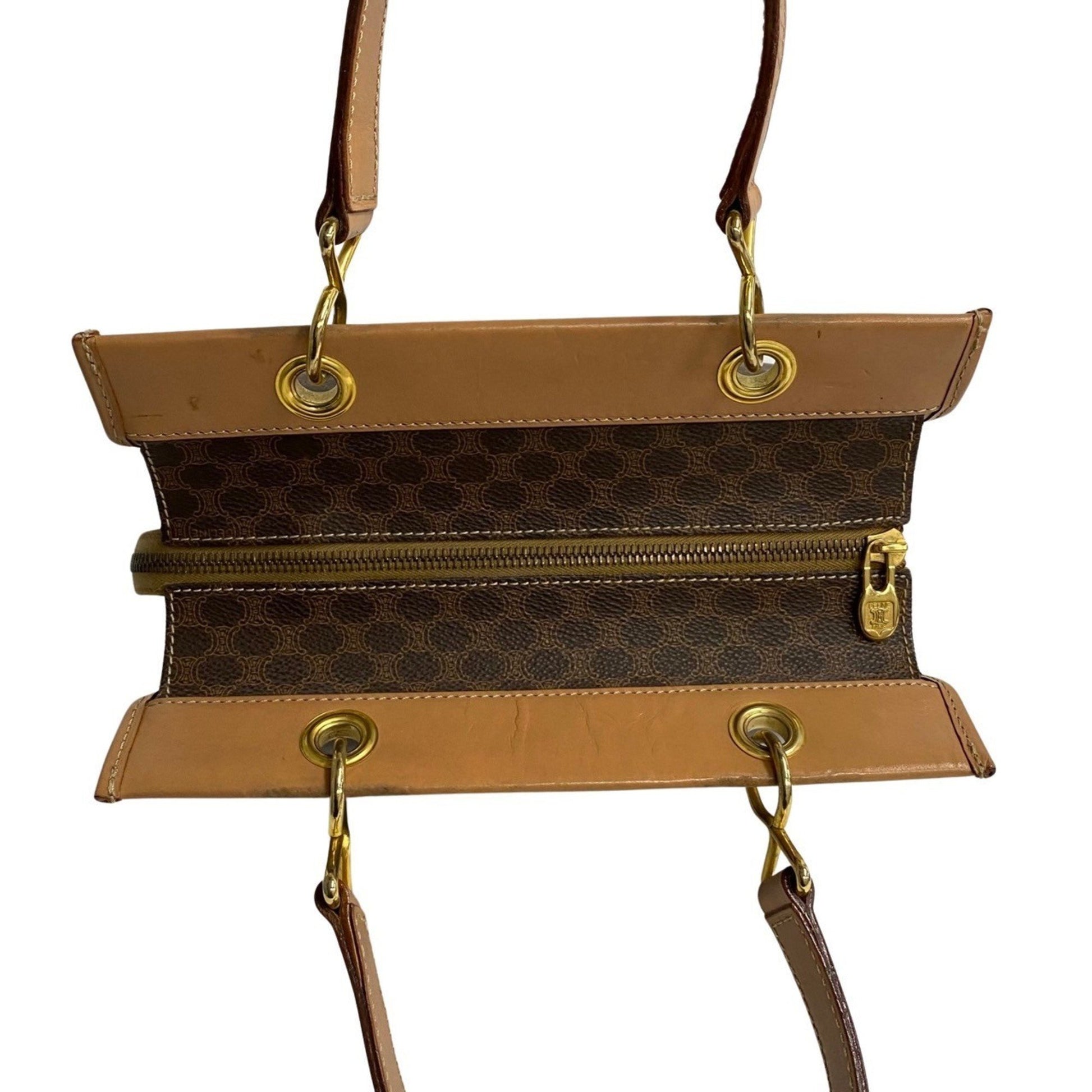 Céline Macadam, Brown, Canvas, handbag