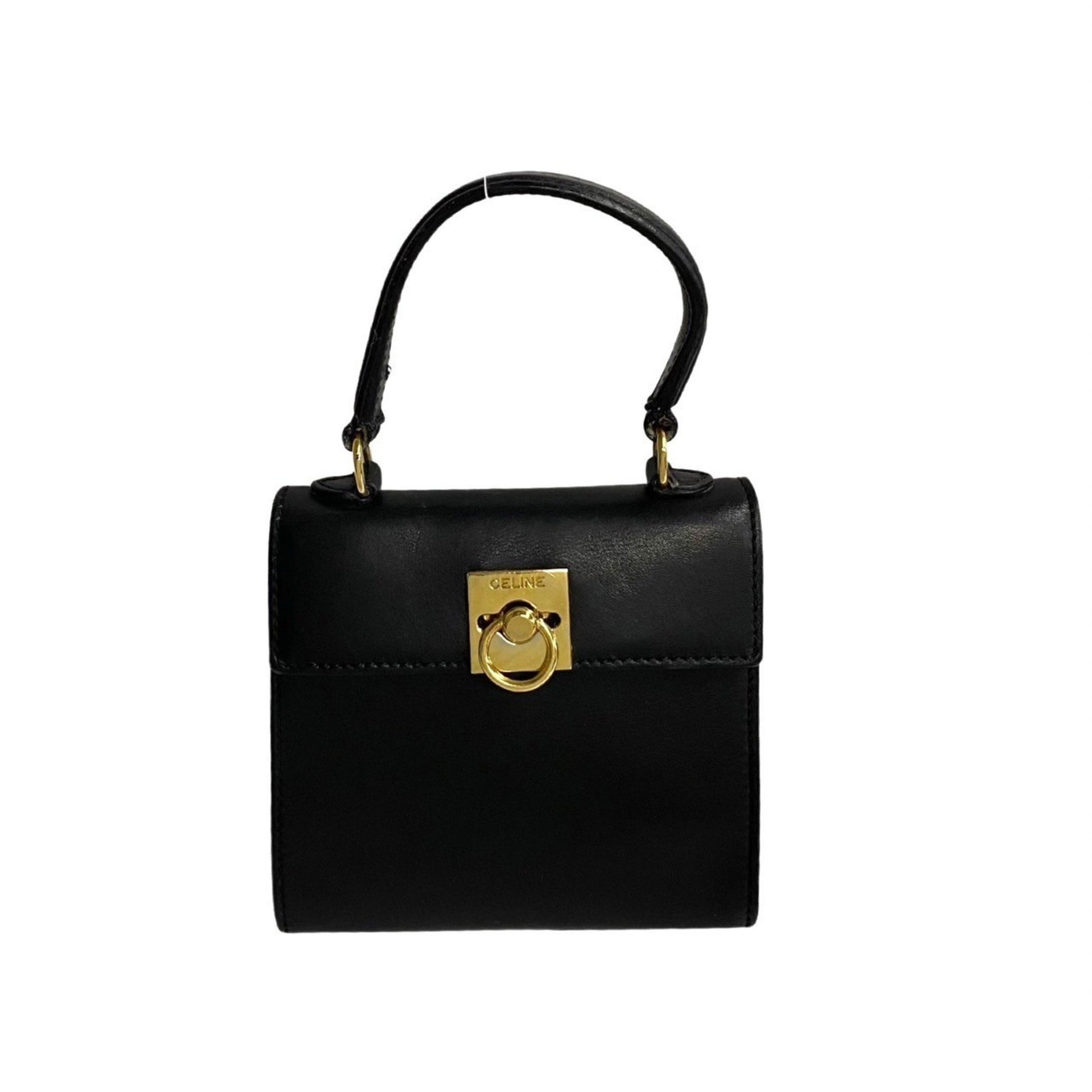 Céline, Black, Leather, handbag