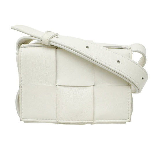 Bottega Veneta Cassette, White, Leather, shoulder