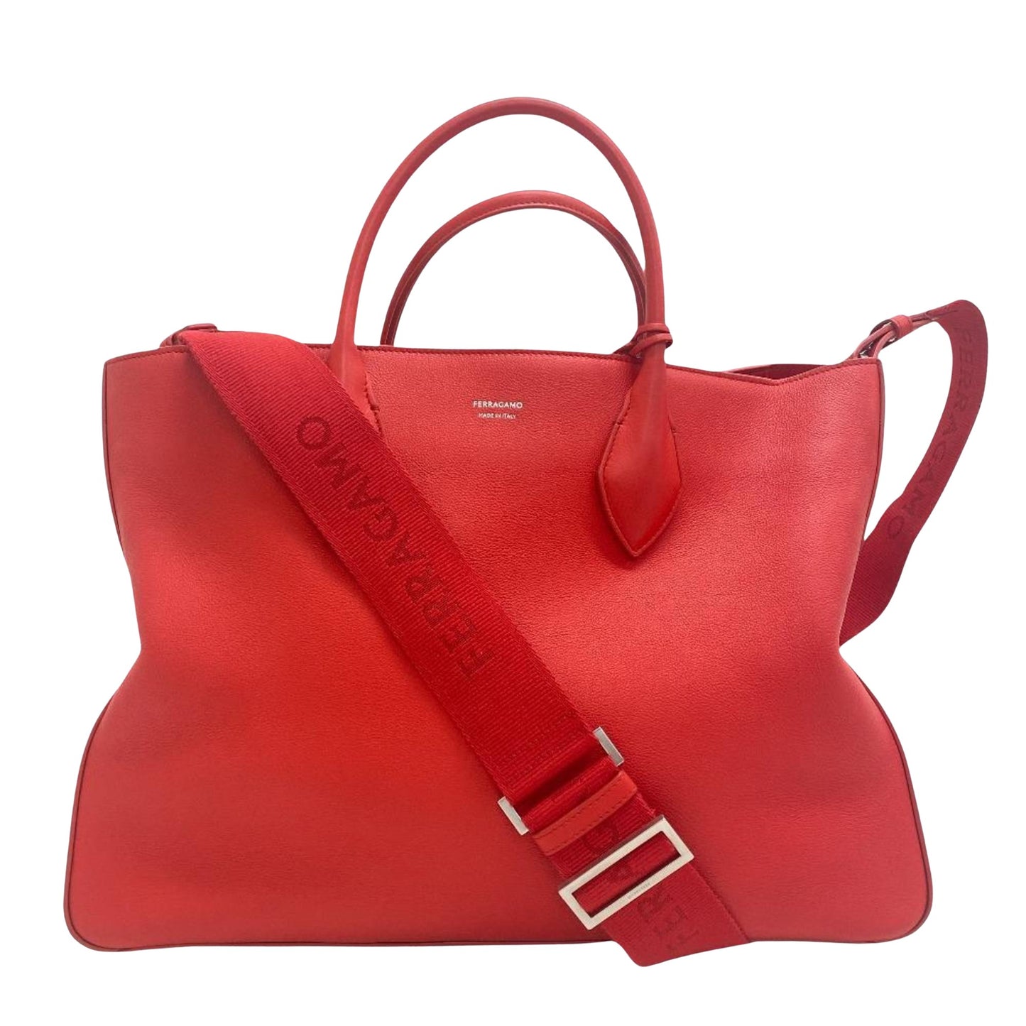 Salvatore Ferragamo, Red, Leather, handbag