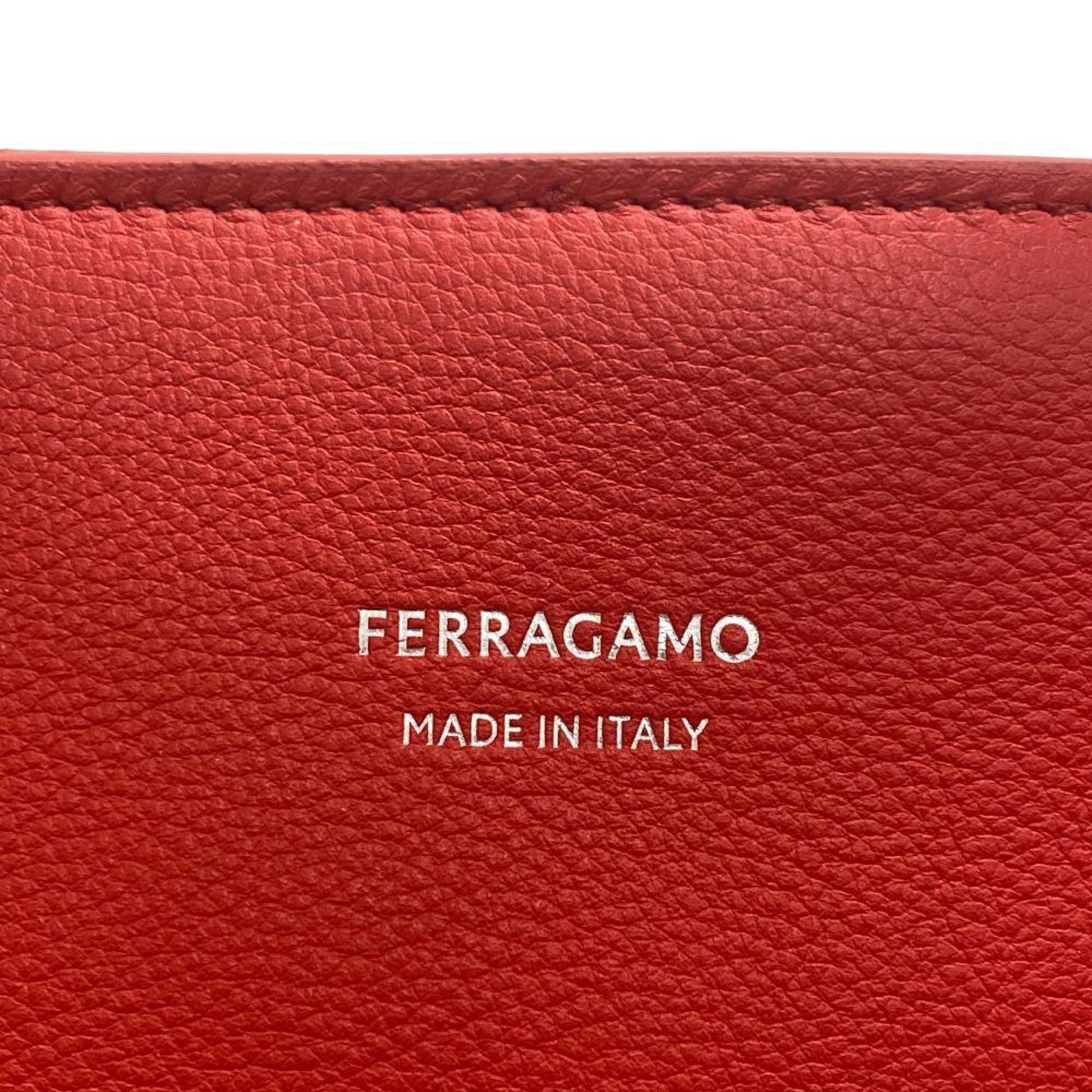 Salvatore Ferragamo, Red, Leather, handbag