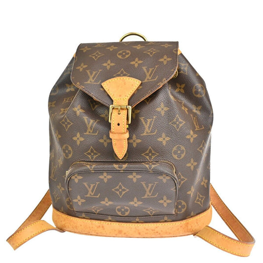 Louis Vuitton Montsouris MM, Brown, Canvas, backpack