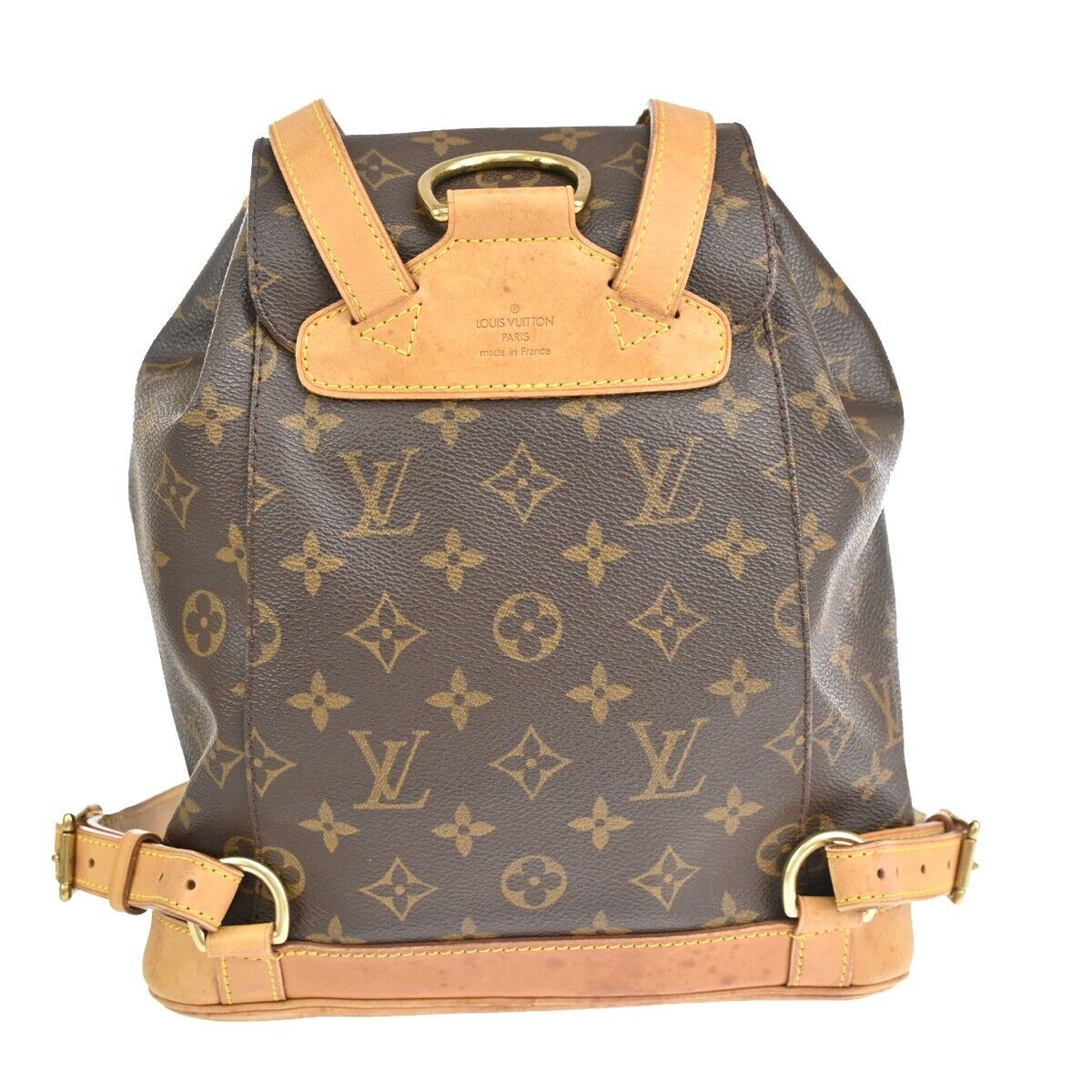 Louis Vuitton Montsouris MM, Brown, Canvas, backpack