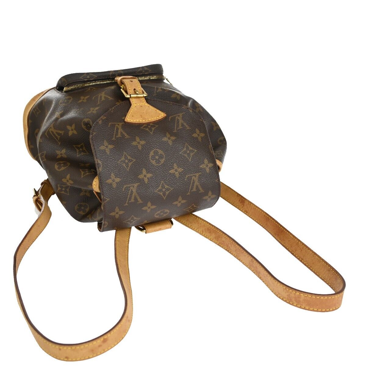 Louis Vuitton Montsouris MM, Brown, Canvas, backpack