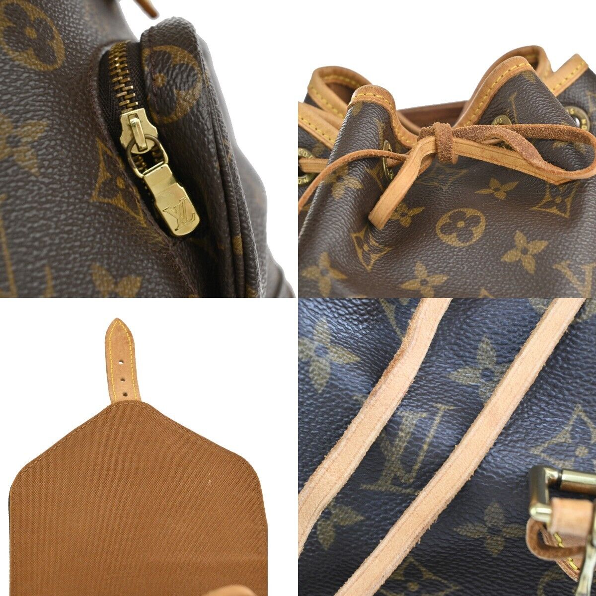 Louis Vuitton Montsouris MM, Brown, Canvas, backpack