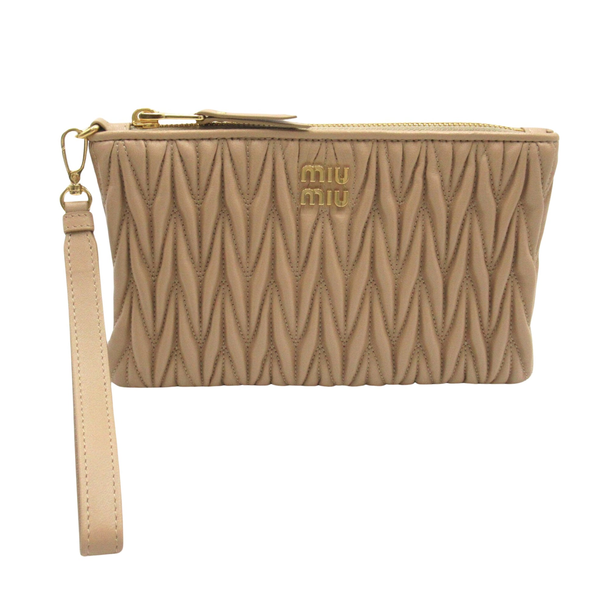 Miu Miu Matelassé, Beige, Leather, clutch