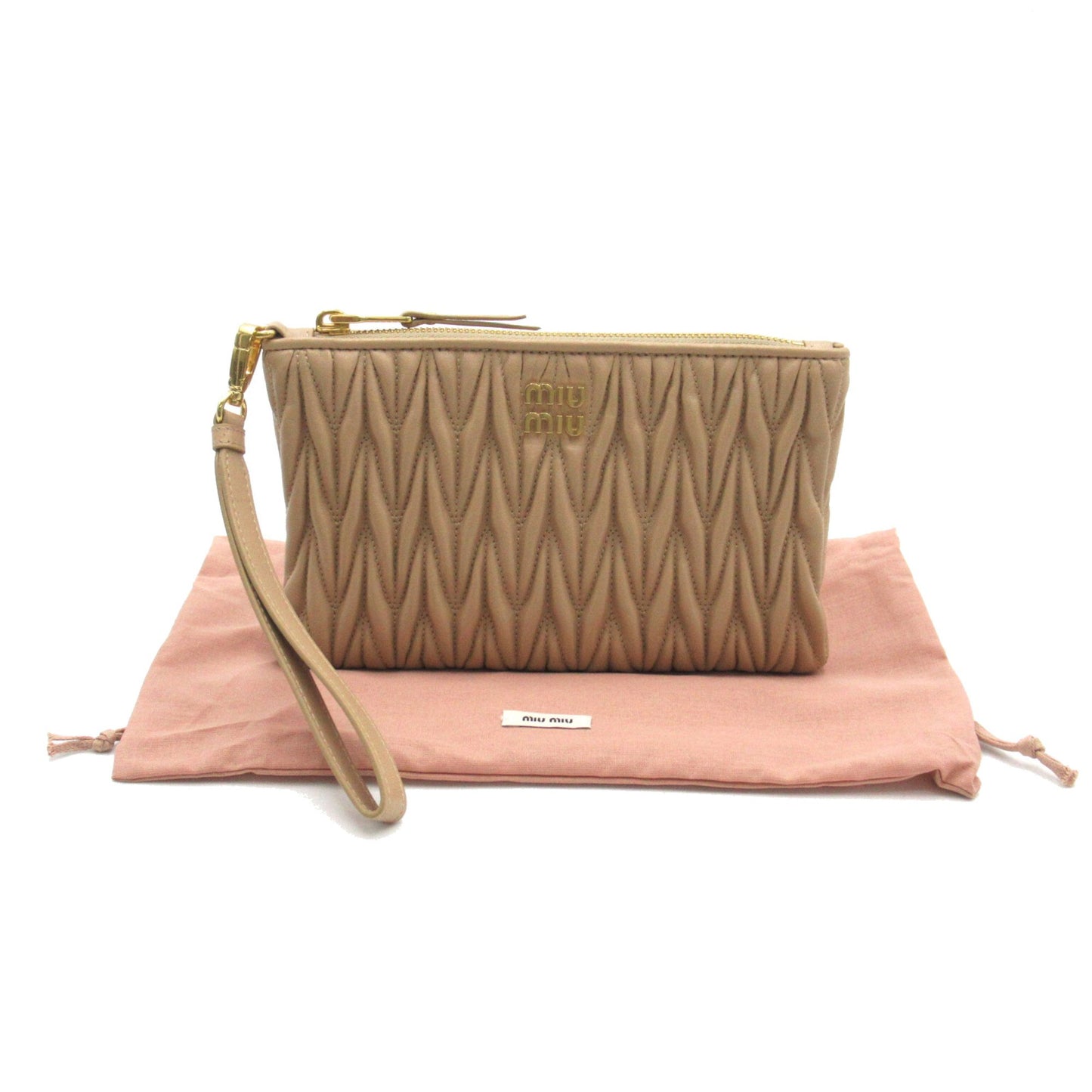 Miu Miu Matelassé, Beige, Leather, clutch